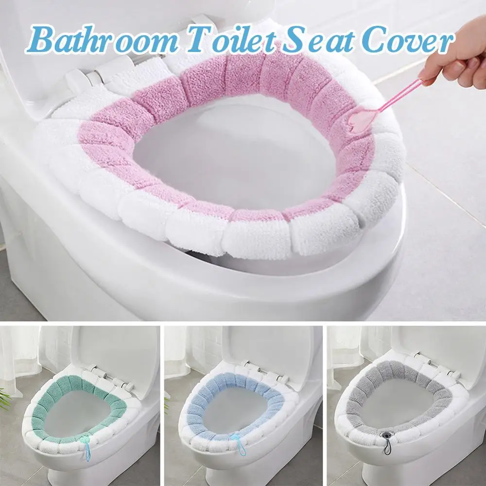 

вытягивающая подушка Toilet Seat Cover Winter Plush Soft Toilet Seat Pad Household Toilet Seat Zipper With Handle SD